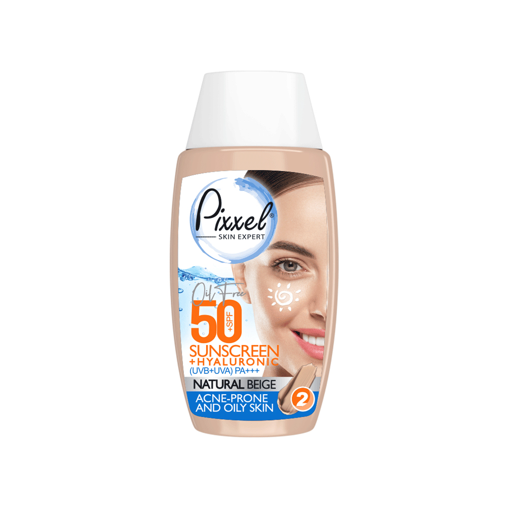 pixxel کرم ضدآفتاب رنگ بژ طبیعی مناسب پوست جوشدار و چرب پیکسل - Image 1